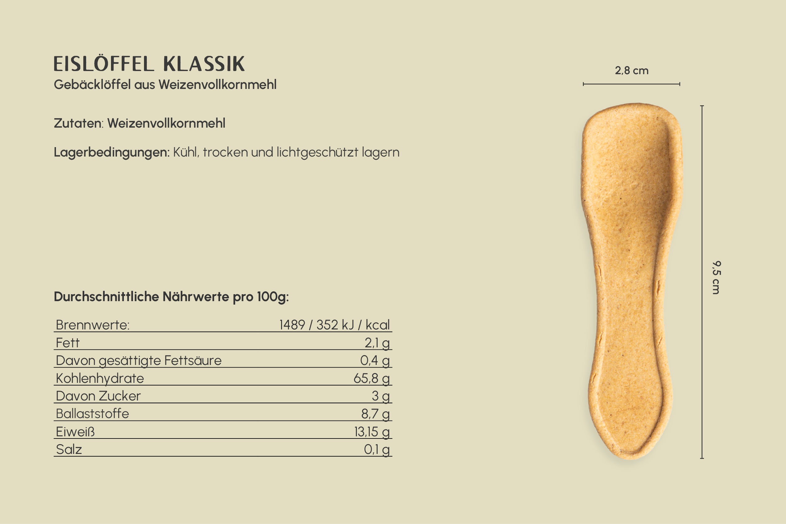 Essbarer Eislöffel, 9 cm, Klassik (2.000er Karton)